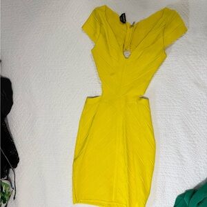 Yellow Cut-Out Dress